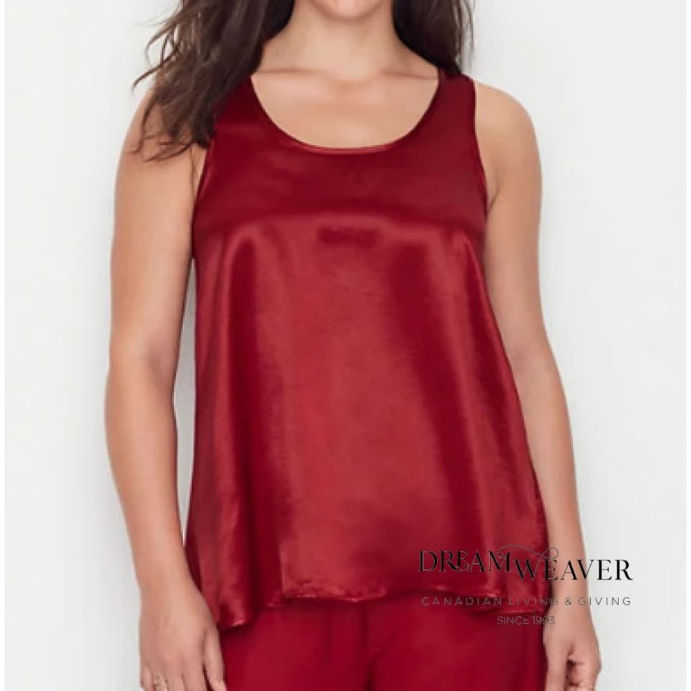 Red Satin Racerback Tank | X-small | PJ Harlow